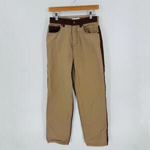 KOTN Two-Tone Straight Leg Pants Brown Tan‎ Women’s Size 27 Cotton